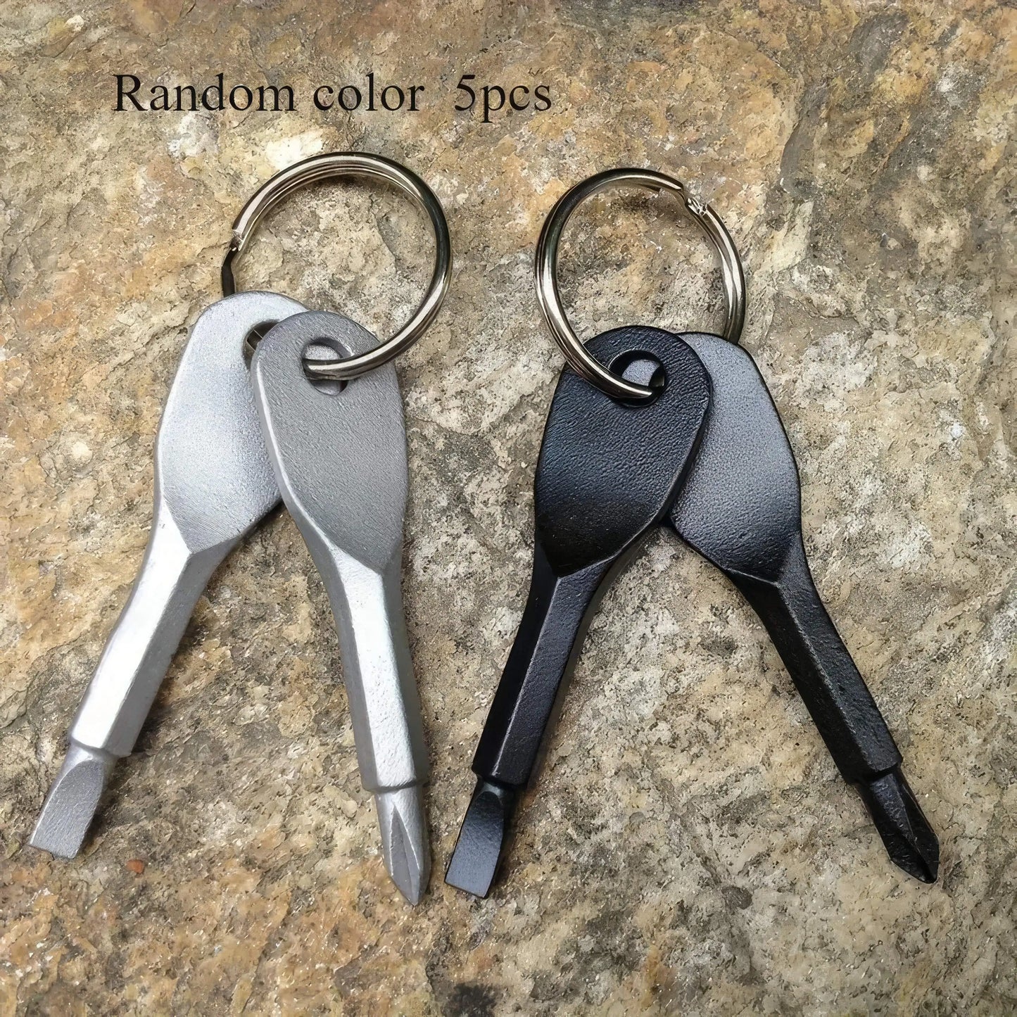 2/4 Keychain Screwdrivers in Black/silver, Multifunctional Mini Wrench Keychain, Suitable for Camping and Daily Wear