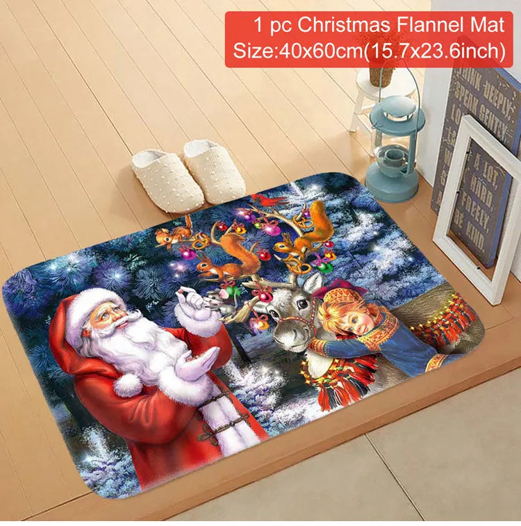 Christmas Door Mat Santa Claus Outdoor Carpet Merry Christmas Decorations For Home 2026 Navidad Xmas Ornament New Year 2026