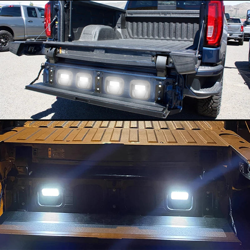 2Pcs LED Rear Tailgate Step Light Kit For GMC Sierra 1500 Chevy Silverado 1500 2500HD 3500HD 2020 2021 2022