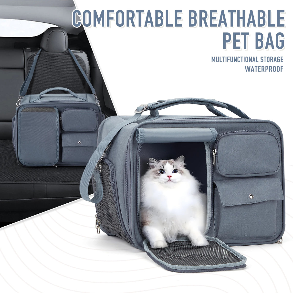 Foldable Pet Travel Bag - Mesh Window Carrier up to 7 kg