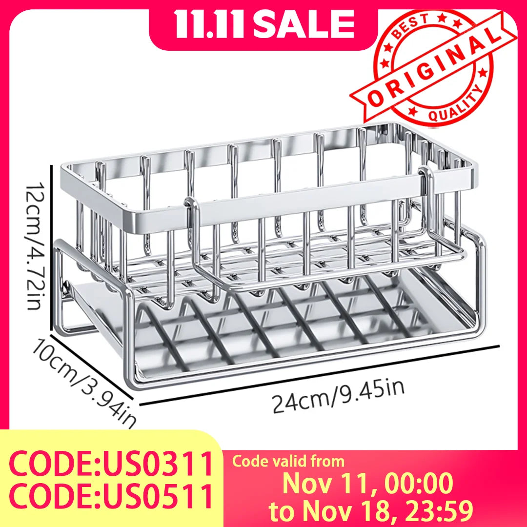 Stainless Steel Sink Drying Rack – Large Capacity, Upgraded Load-Bearing, Rust-Resistant, Nail-Free Kitchen Organizer