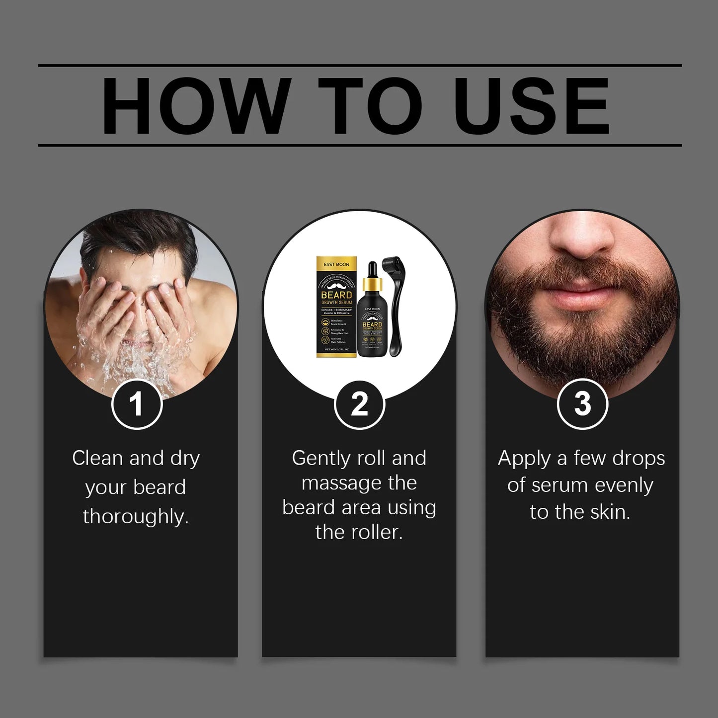 60ML Beard Growth Serum — Nourishing Strengthening Beard Oil