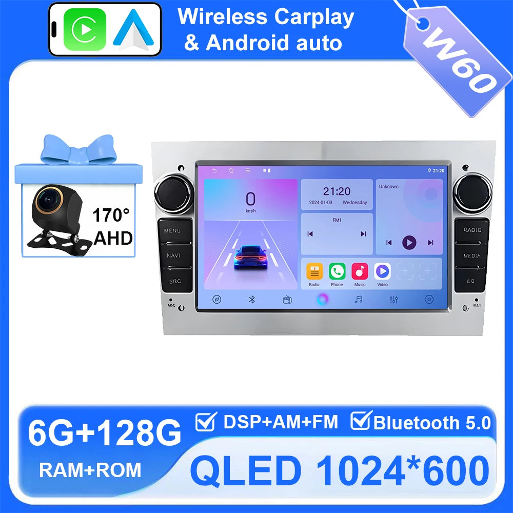 Android Car Stereo for Opel/Vauxhall Astra H J, Vectra, Antara, Zafira, Corsa (2004–2011) — CarPlay, Android Auto, GPS