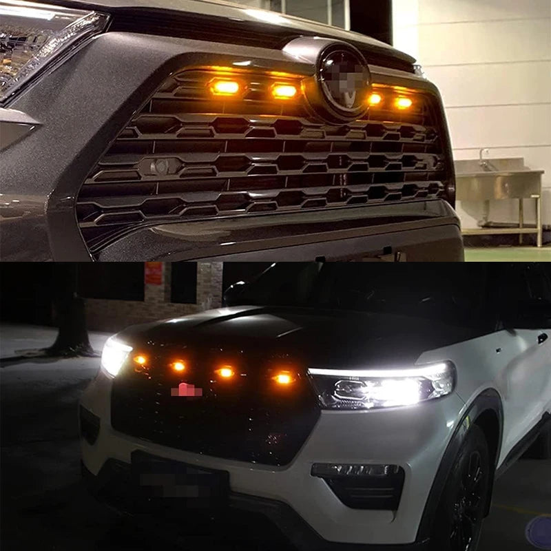 LED Grille Marker Lights, Eagle-Eye Style (Universal) — Amber/White