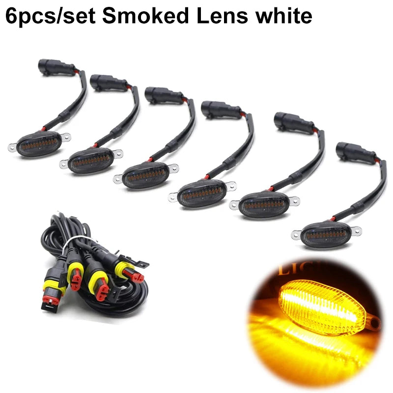 LED Grille Marker Lights, Eagle-Eye Style (Universal) — Amber/White