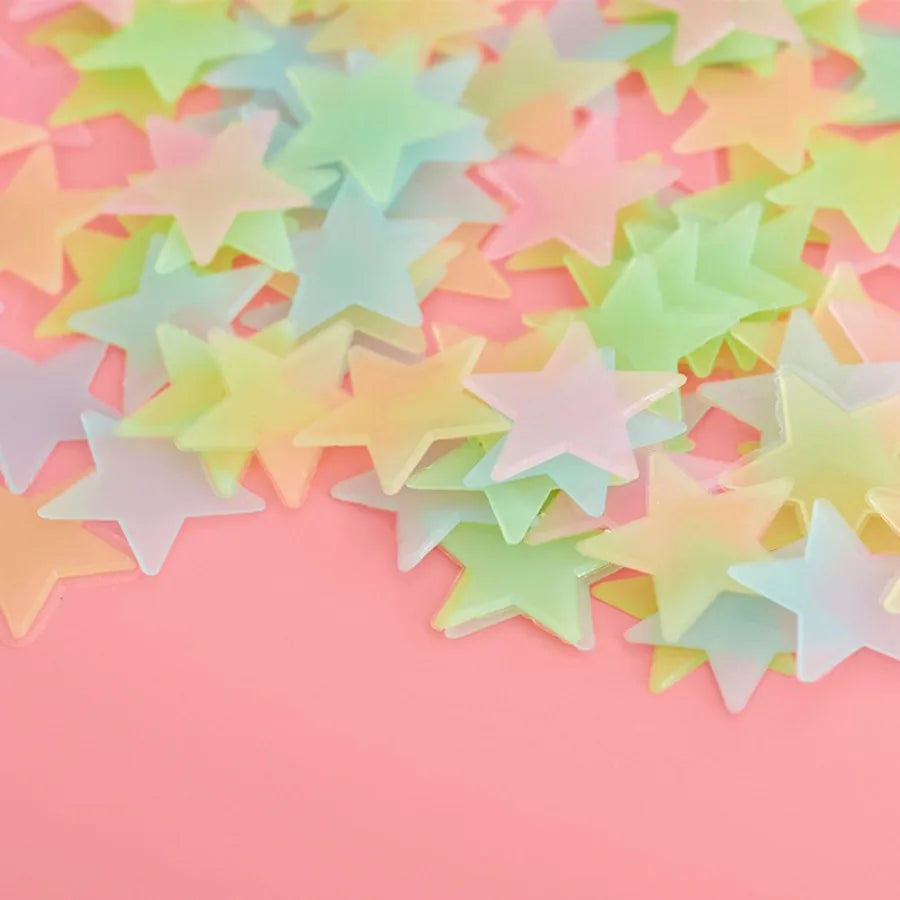 200 Piece Luminous Star Wall Sticker, Easy To Tear and Stick, Suitable for Bedroom, Luminous Party Decoration, Self-adhesive