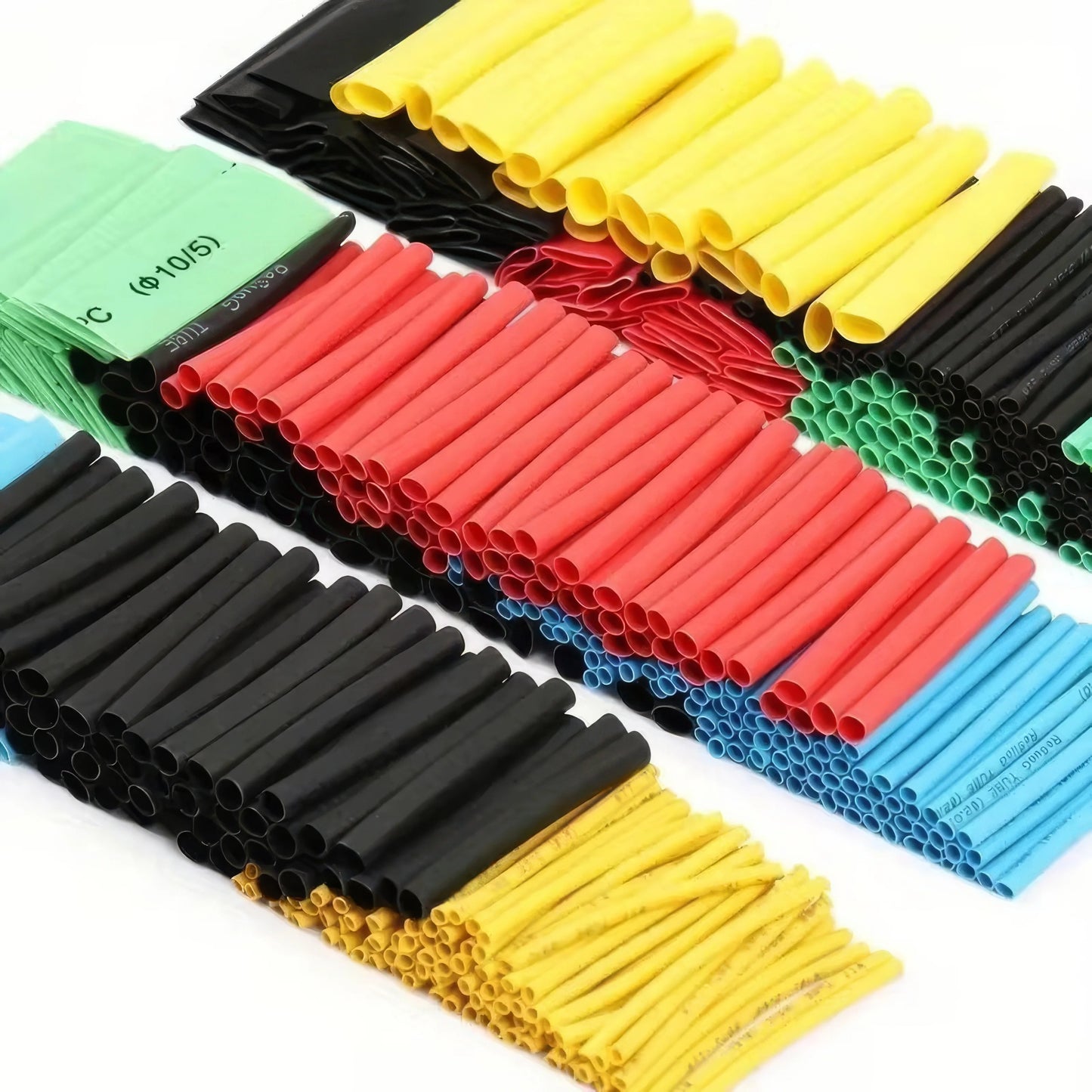 127/254 Pieces of Heat Shrink Tubing in Red and Black, Cable Packaging Kit, Suitable for Home and Industrial Use
