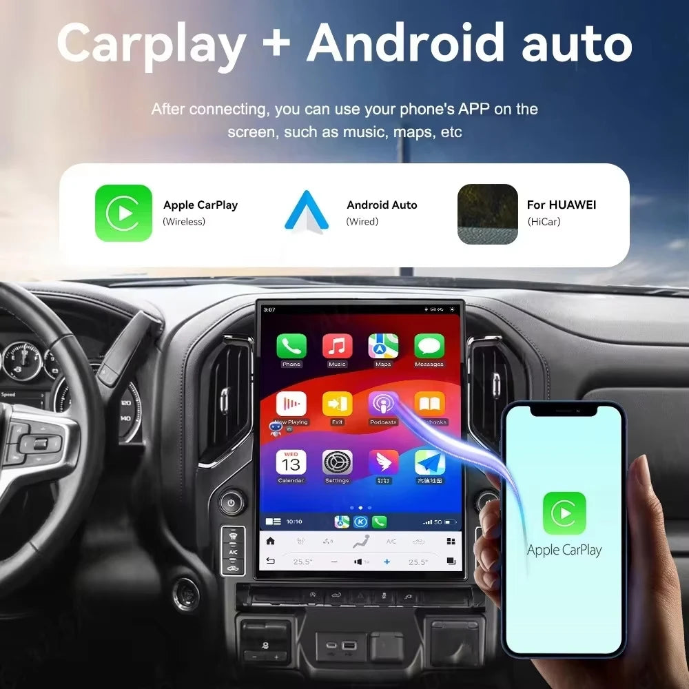 16.2 Android 15 Car Radio for GMC Sierra Denali Silverado 2019 2020 2021 2022 2023 Carplay Car Radio GPS Navigation Multimedia