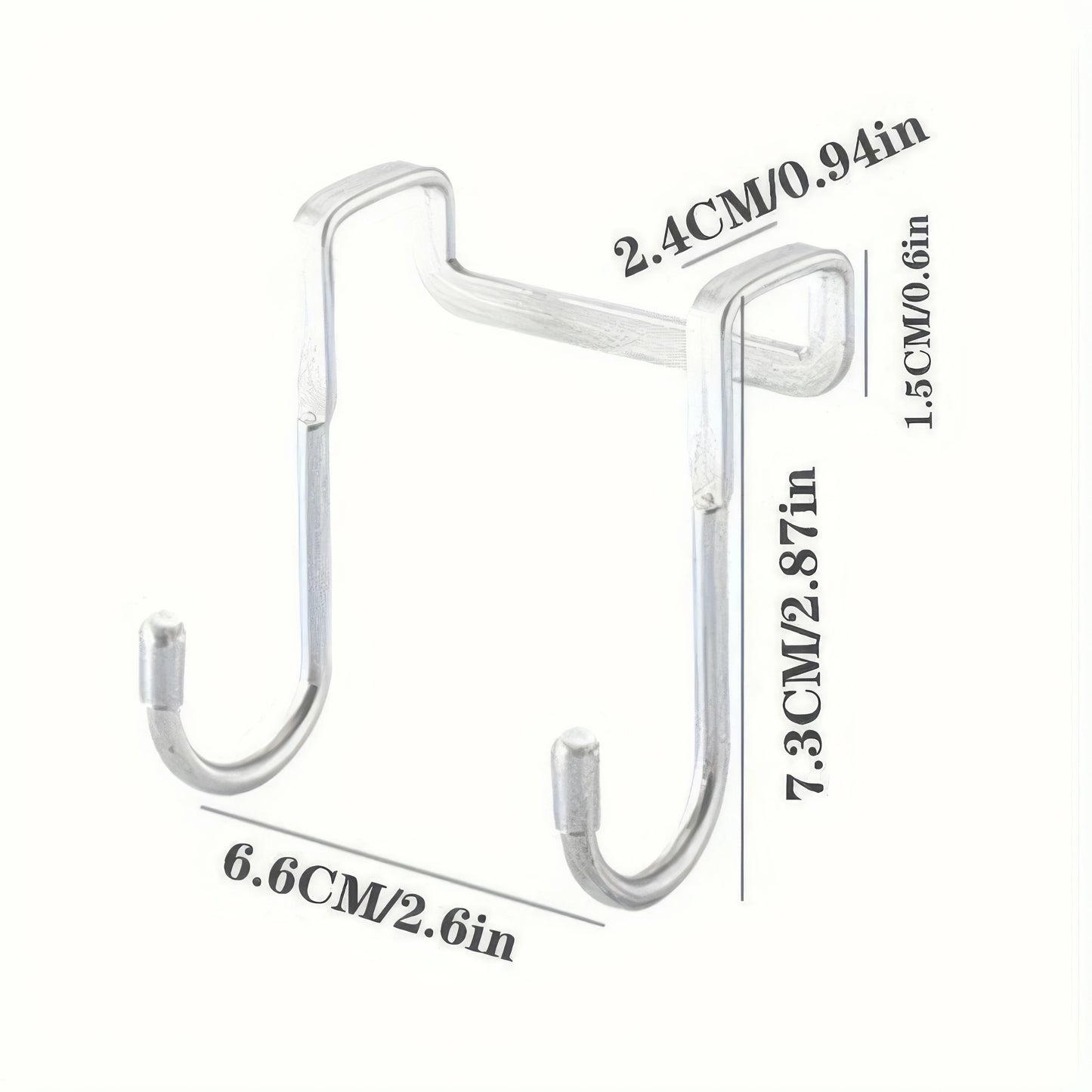 1 Piece of Metal Traceless Silver Hook, No Need for Screws/adhesives, Curved Design, Easy To Install, Suitable for Wardrobes
