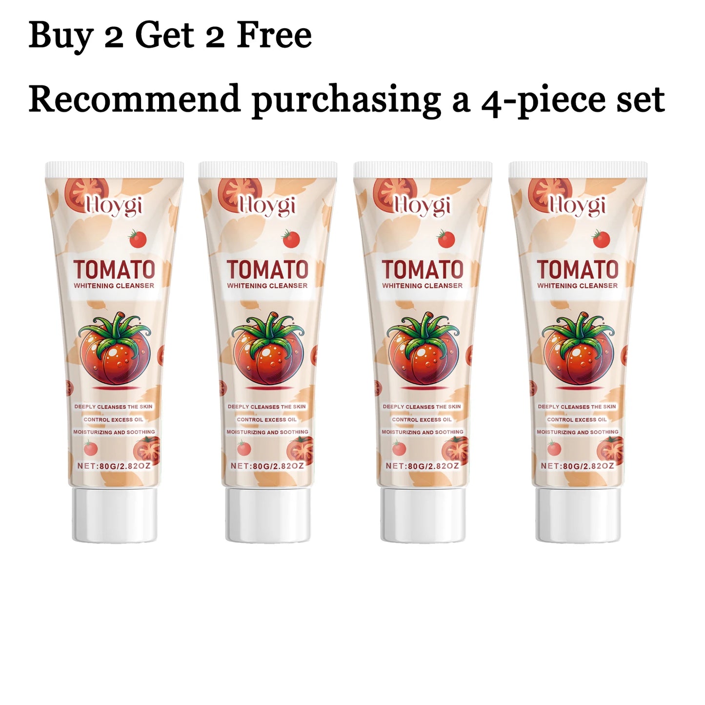 80G Tomato Face Cleaner Gentle Purifing Pores Refreshing Skin Oil Control Non-tight Nourishing Soothing Redness Facial Cleaner Gel