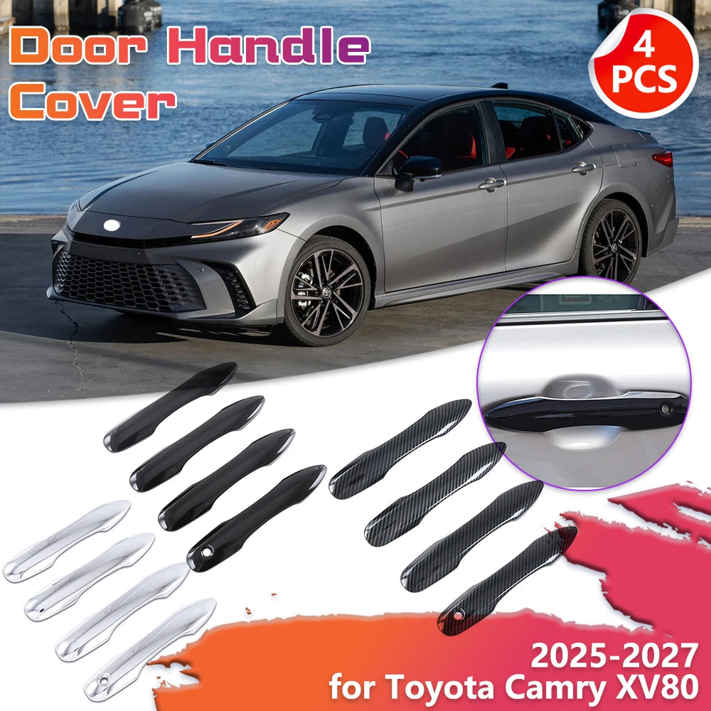 4x Car Door Handle Cover for Toyota Camry XV80 80 Hybrid LE SE 2025 2026 2027 Sticker Trim Exterior Scratch Decor Accessories