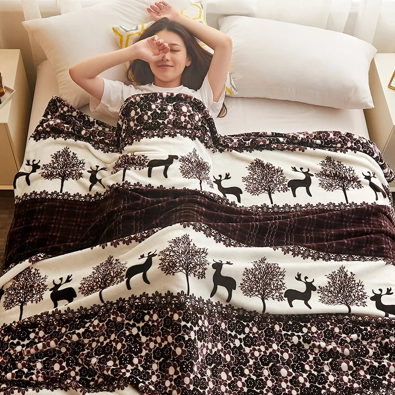 Lightweight Flannel Throw Blanket, Floral Designs