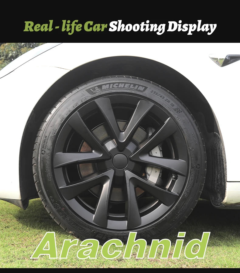 4PCS Design For TESLA Model 3 2026-2026 18 Inch Arachnid Style Wheel Cover Hubcaps Cap Only For Model 3 Wheel Cover Accessories