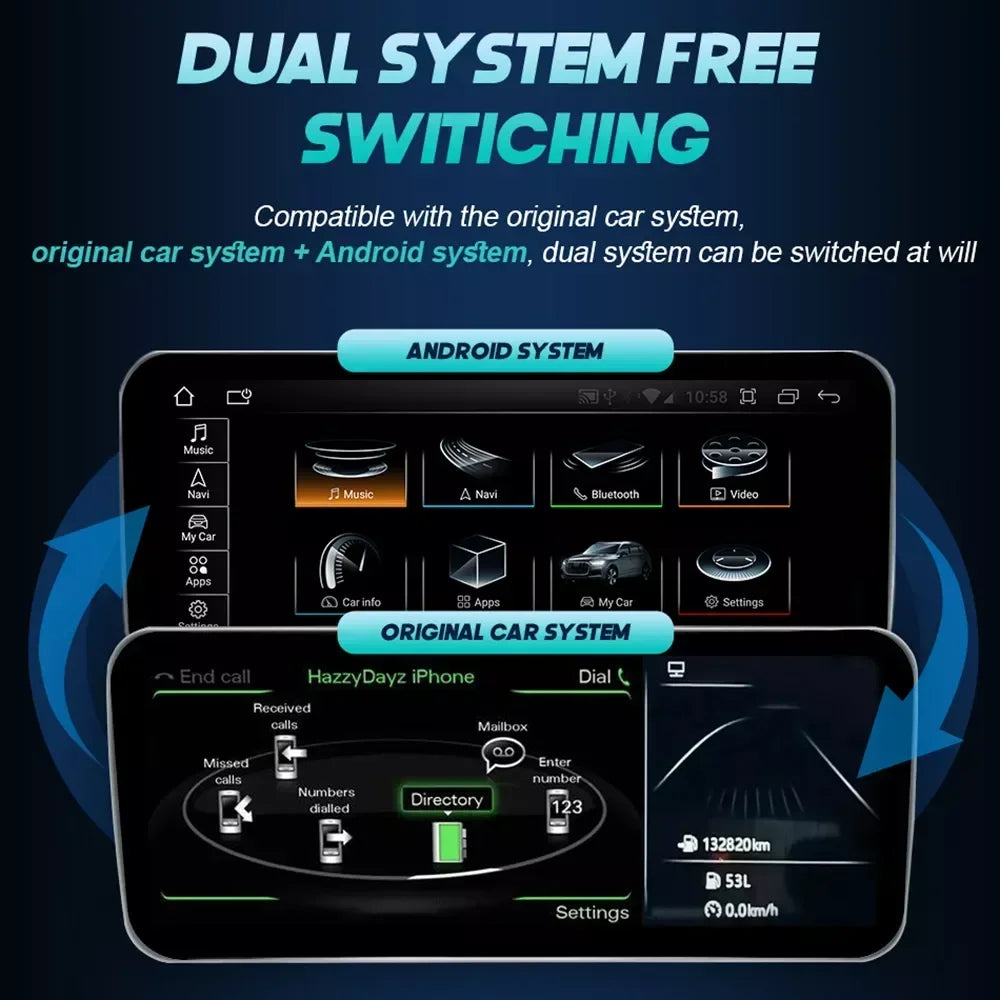 Android 14 8+128GB CarPlay For Audi Q7 4L 2005-2015 MMI 2G 3G GPS Car Multimedia Player Navigation Auto Radio Stereo DSP WIFI