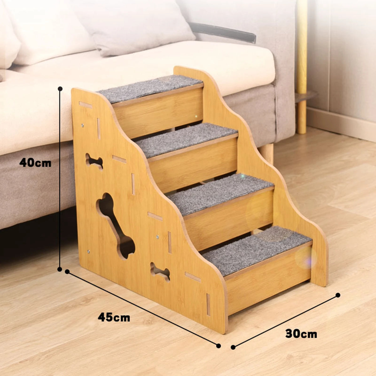 Wooden Pet Stairs 2, 3 or 4 Steps - Non-Slip Dog Ladder – photo 6