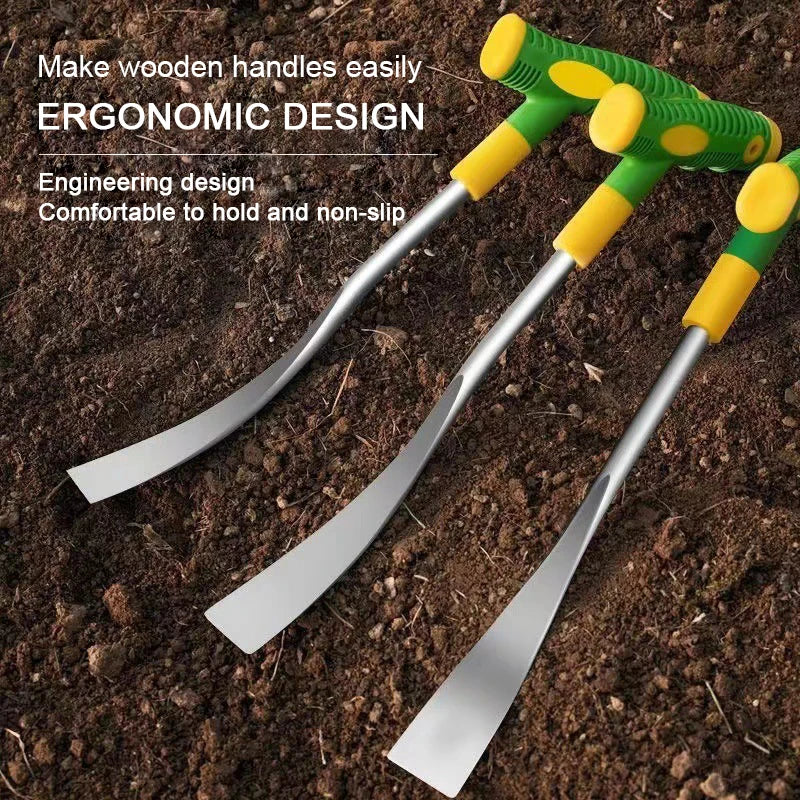 New Garlic Digging Shovel Agricultural Stainless Steel Flower Shovel Gardening Weeding Dig Wild Herbs 3-Point Shovel Garden Tool