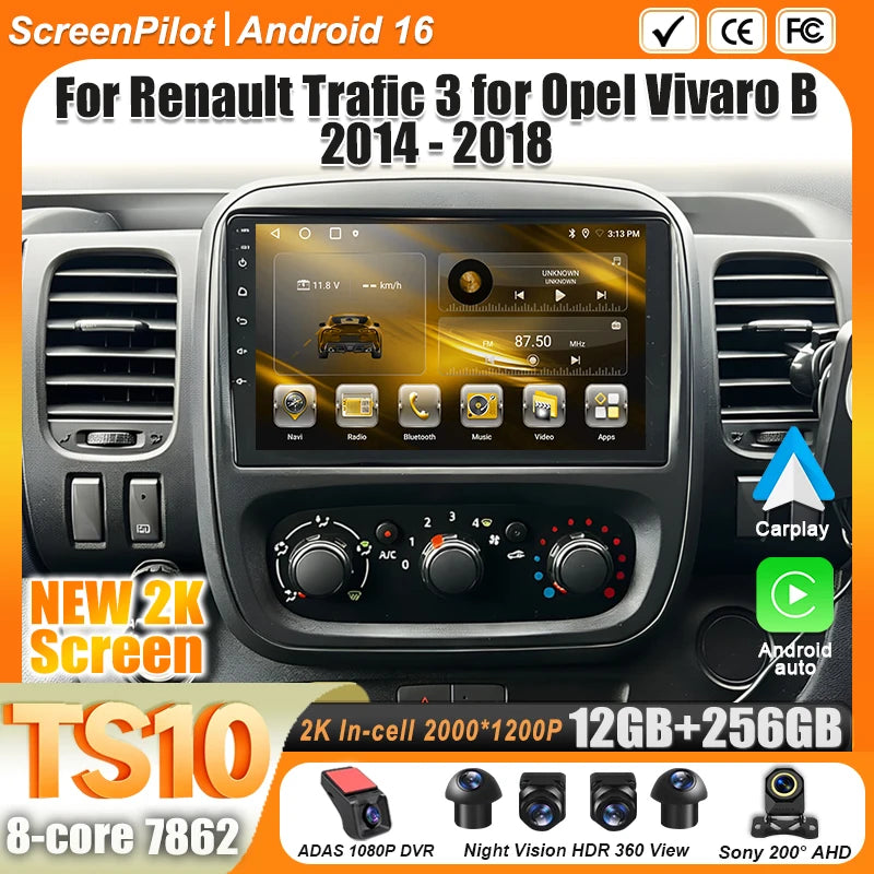Android Car Radio for Renault Trafic 3 / Opel Vivaro B (2014-2018)