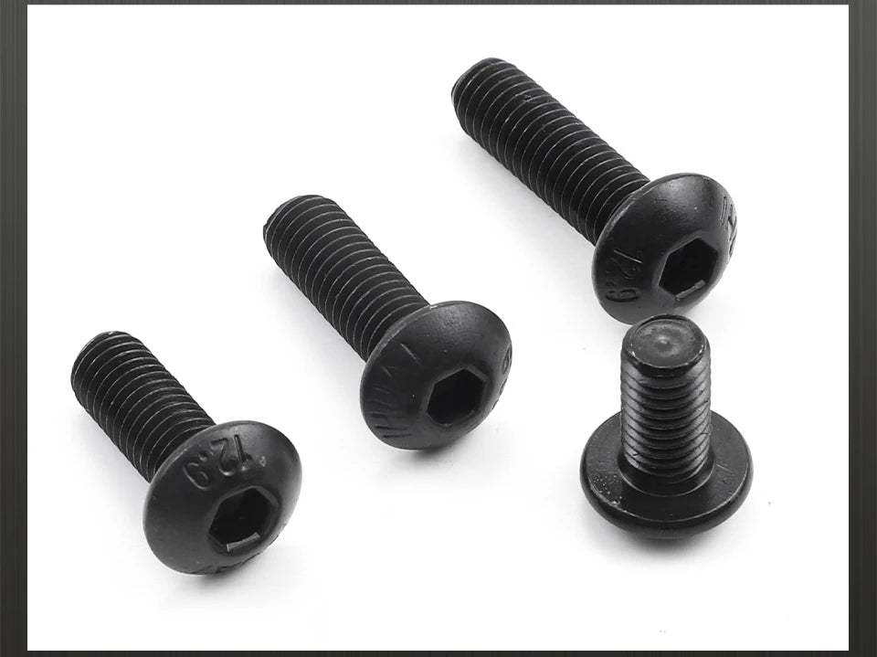 JUIDINTO 1-50pcs Allen Round Screw Bolt 12.9 Grade M2 M2.5 M3 M4 M5 M6 M8 M10 Hex Hexagon Socket Button Head Screw for MTB