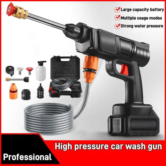 Cordless High Pressure Washer Gun - Portable Multi-Nozzle Car Cleaner