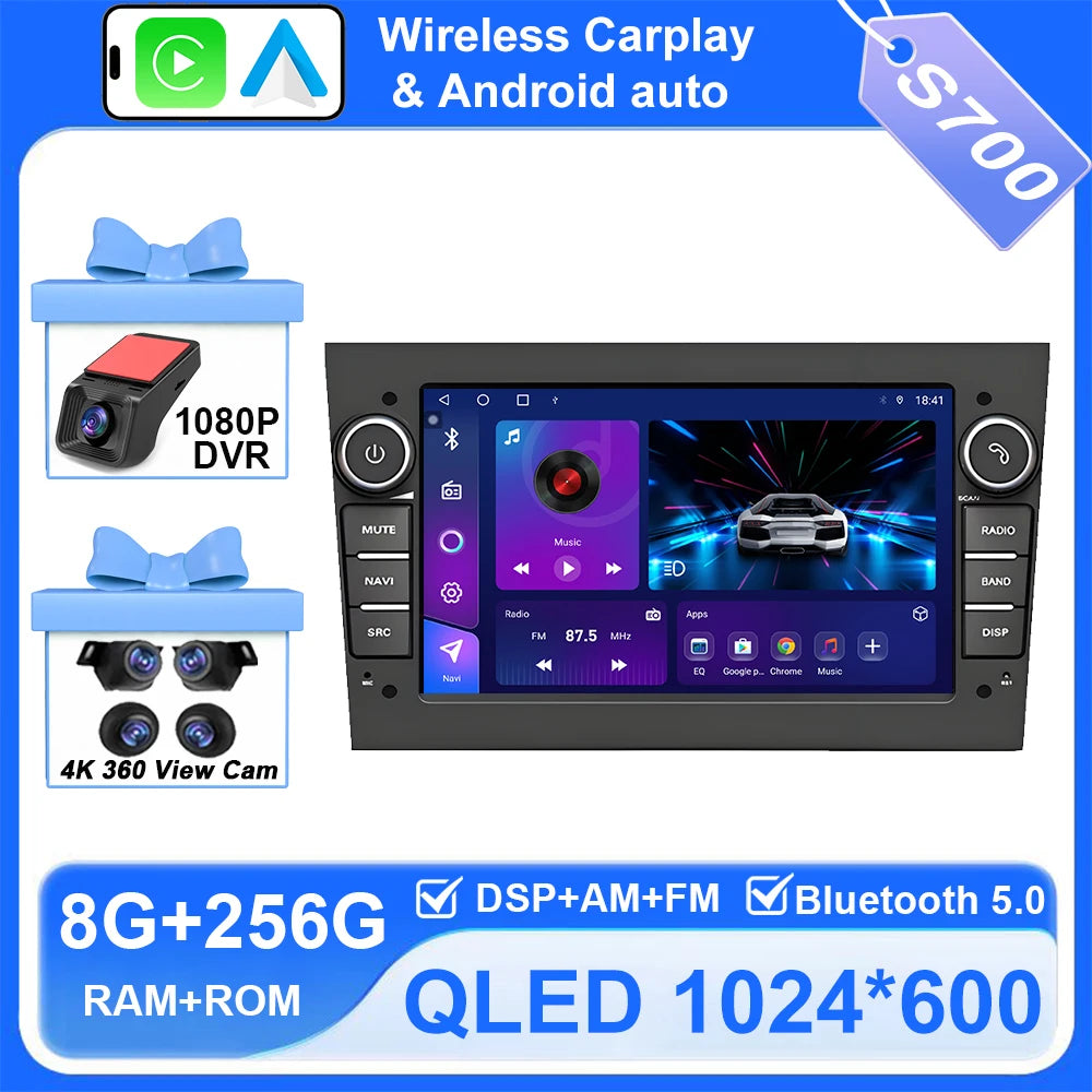 Android Car Stereo for Opel/Vauxhall Astra H J, Vectra, Antara, Zafira, Corsa (2004–2011) — CarPlay, Android Auto, GPS