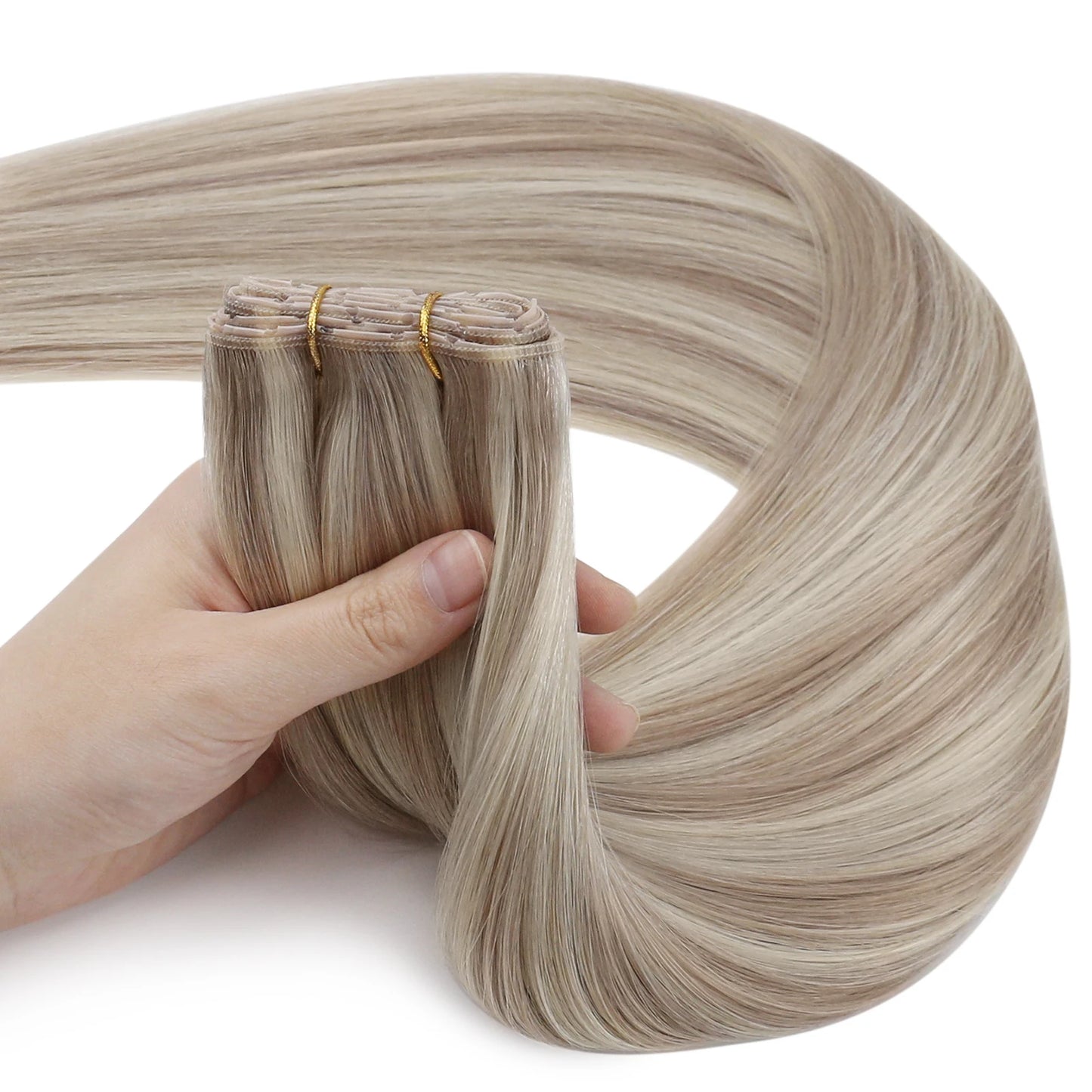 Moresoo Butterfly Weft Hair Extensions Pu Hole Weft Double Sided Genius Weft Bundles Hand Tied Weft Invisible Weave For Women