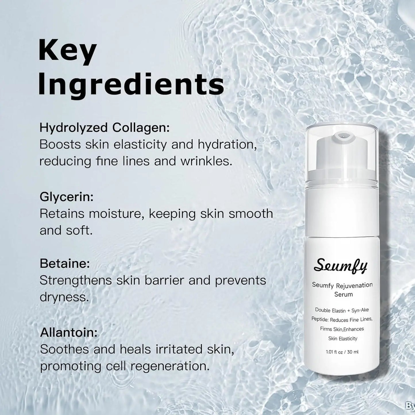 Power Repairing Serum Anti Wrinkle Hydrating Serum for Face with Hydrolyzed Collagen for Dull Skin Fine Lines All Skin Types 30ML/1.01 Fl.Oz