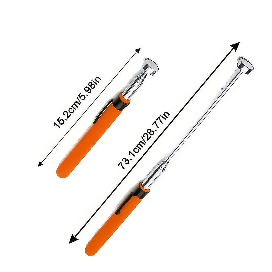 1/2 Piece Magnet Picking Tool Orange, Ergonomic Grip, Durable Structure, Suitable for Workshops, Garages, Laboratories