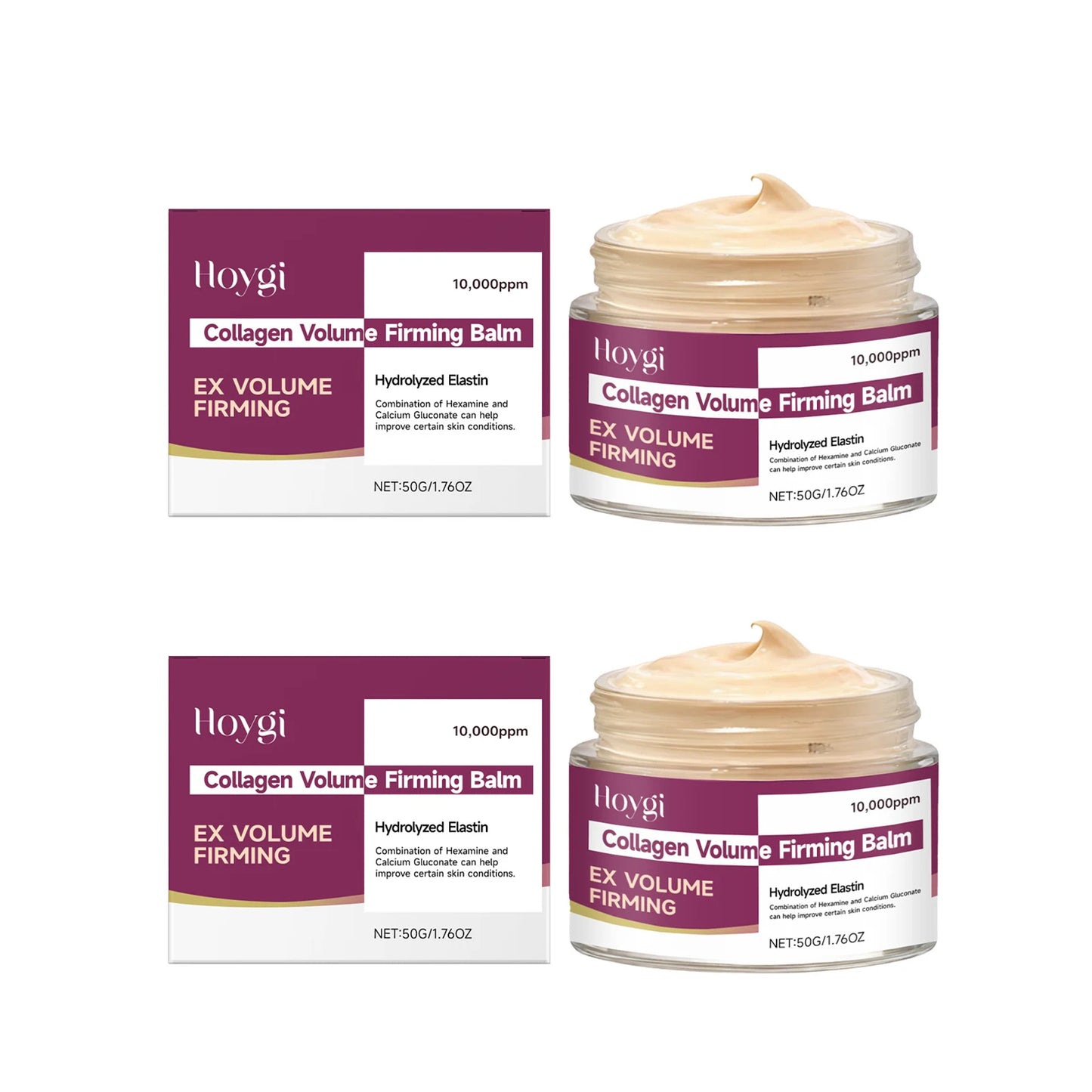 Hoygi Calcium Collagen Firming Face Cream Skin Tightening Deep Moisturizing Smooth Texture Soften Skin Reduce Fine Lines Brighten Complexion Anti Aging Facial Balm