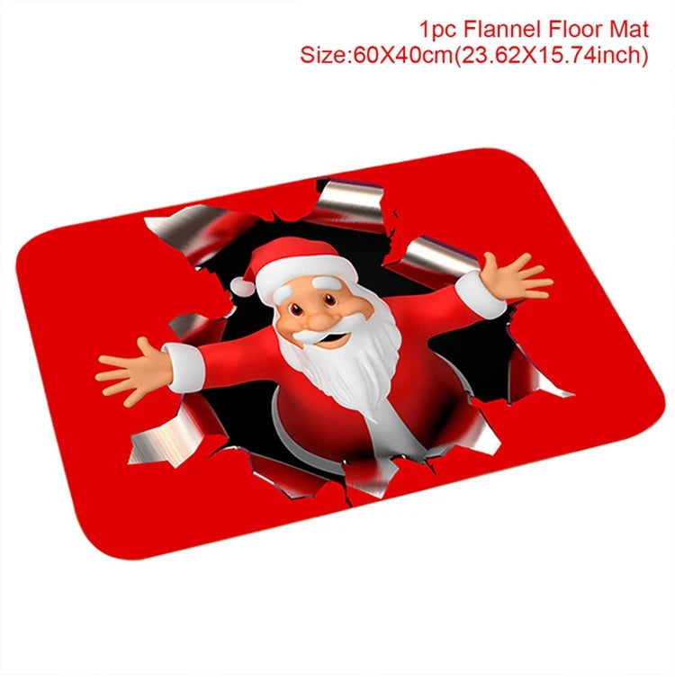Christmas Door Mat Santa Claus Outdoor Carpet Merry Christmas Decorations For Home 2026 Navidad Xmas Ornament New Year 2026