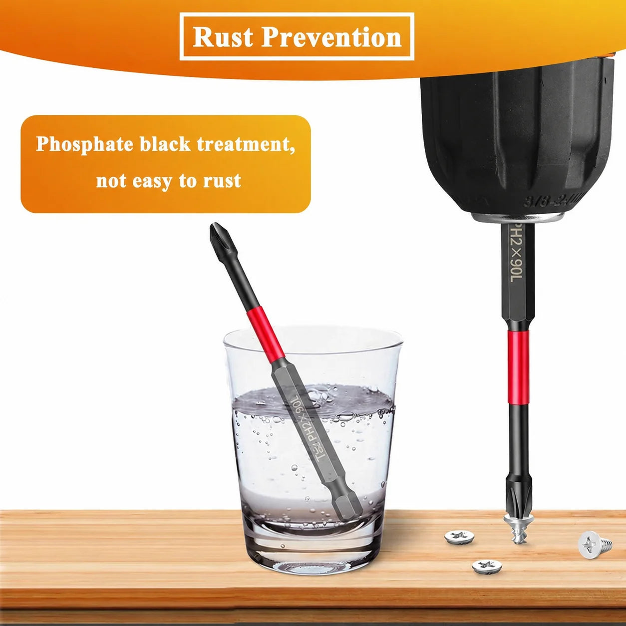 Rafford Magnetic Impact Screwdriver Bit Set 3/6/12Pcs High Torque S2 Steel 1/4"  Phillips PH2 for Electric and Manual Drills