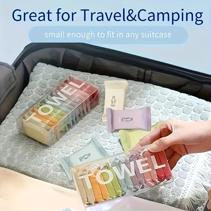 28pcs Compressed Travel Towels – Disposable Portable Wet & Dry Towel Set (Unscented)