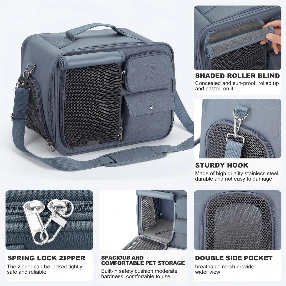 Foldable Pet Travel Bag - Mesh Window Carrier up to 7 kg – photo 2