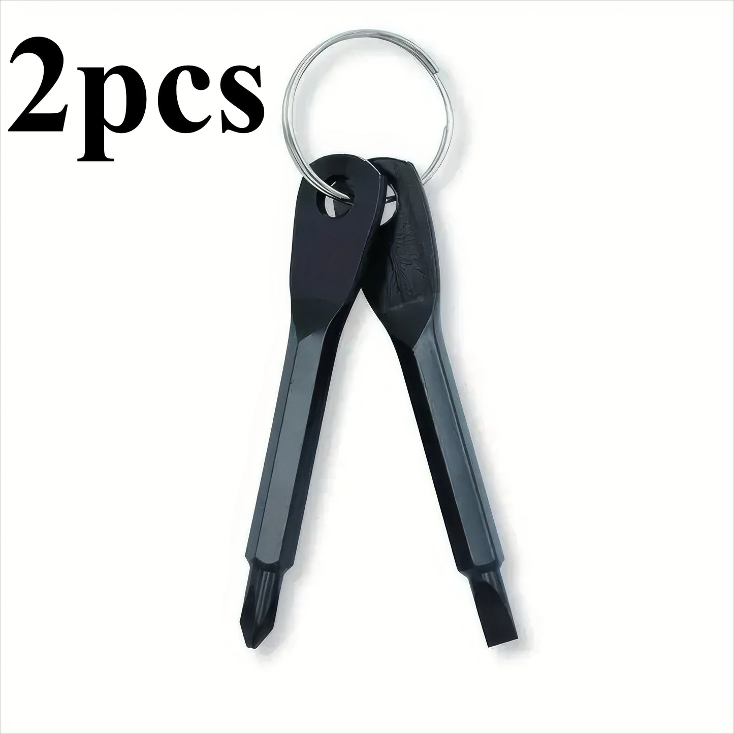 2/4 Keychain Screwdrivers in Black/silver, Multifunctional Mini Wrench Keychain, Suitable for Camping and Daily Wear