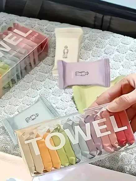 28pcs Compressed Travel Towels – Disposable Portable Wet & Dry Towel Set (Unscented)
