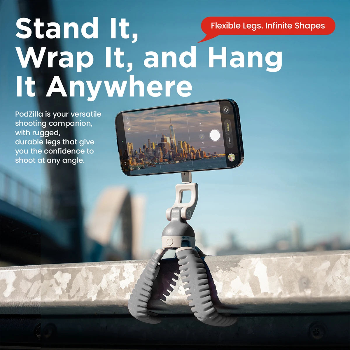 JOBY PZ01 Flexible Phone Tripod Aluminum Alloy Magsafe Adapter Ring Magnet Mini Octopus Tripods for iPhone Travel Vlog Tiktok