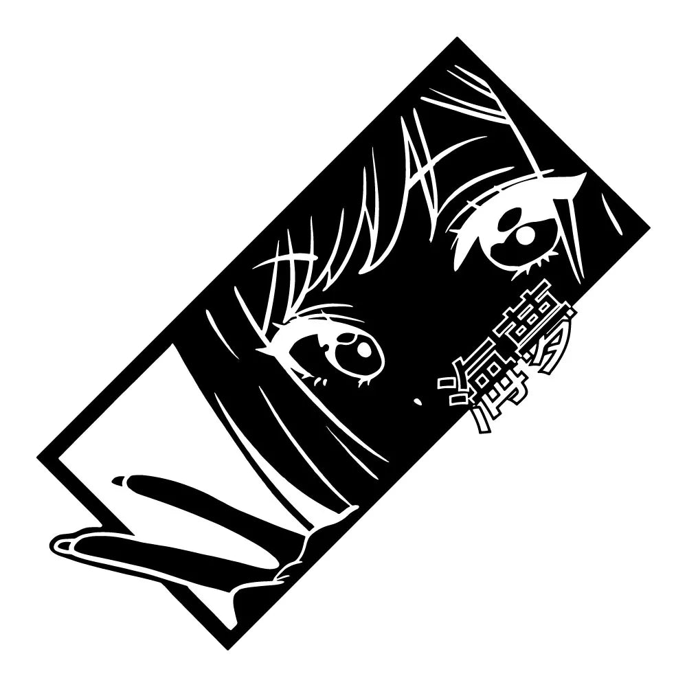 JDM Anime Girl Car Decal – Holographic Waterproof Vinyl Sticker for Car Window & Bumper