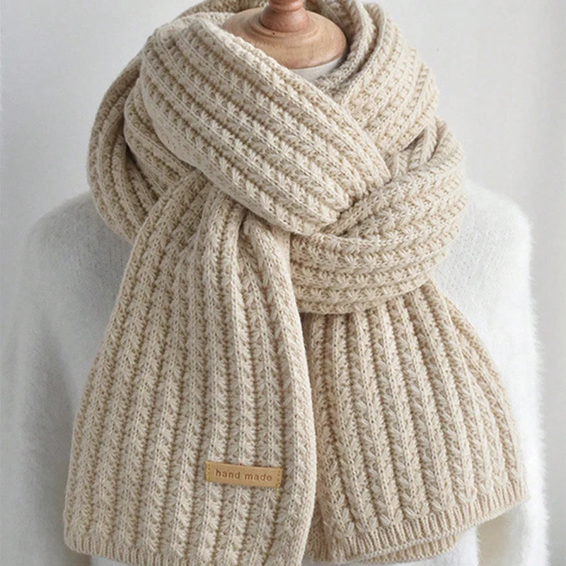 Unisex Chunky Cable Knit Scarf - Long Warm Winter Scarf