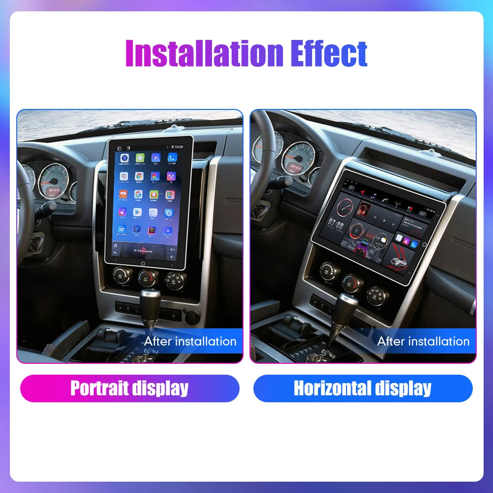 10.1" Rotatable Vertical Screen 2-DIN Android Car Stereo — CarPlay, Android Auto, GPS Navigation