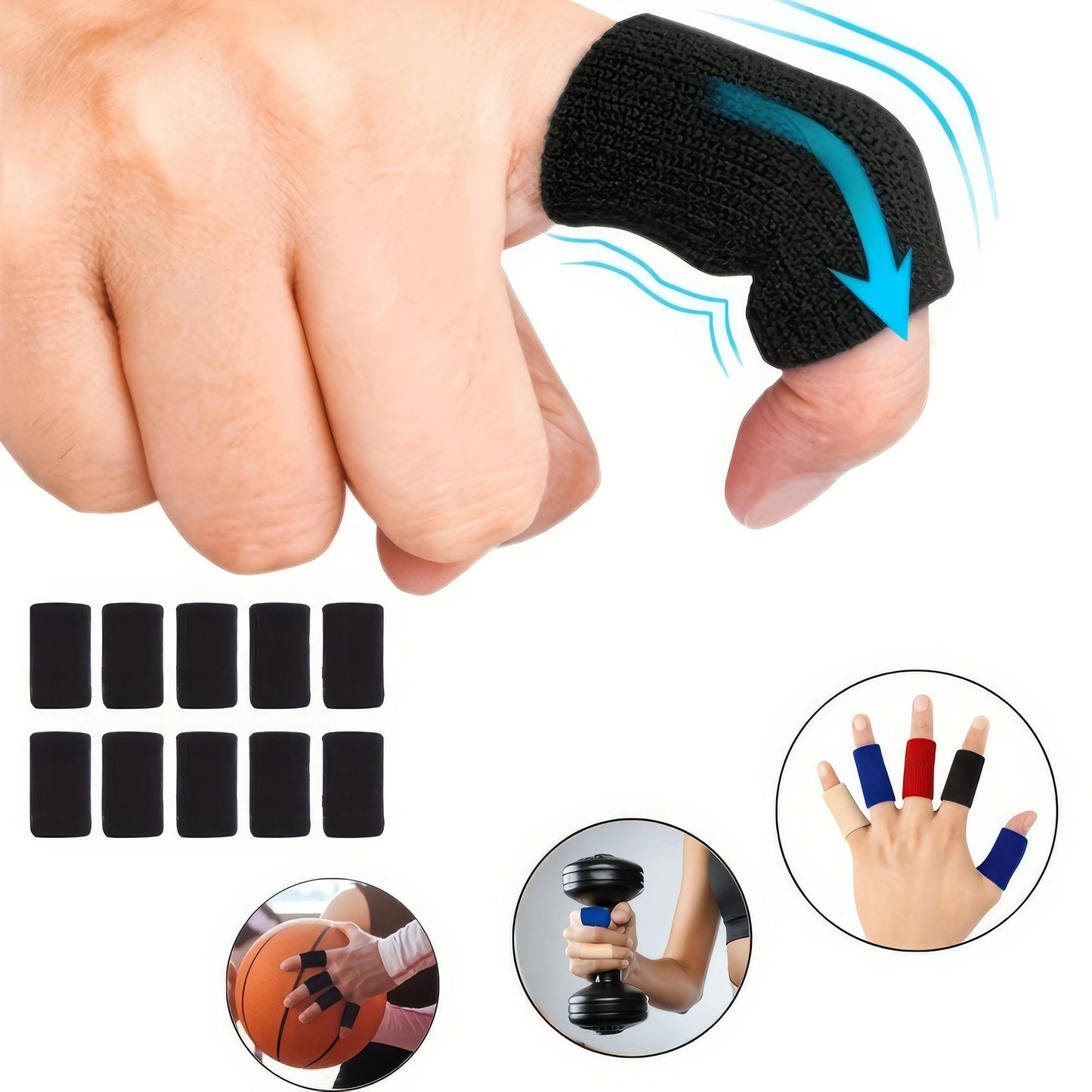 Finger Arthritis Compression Sleeves – Soft Support for Fitness, Rowing & Joint Pain Relief (10/20/30 Pack)