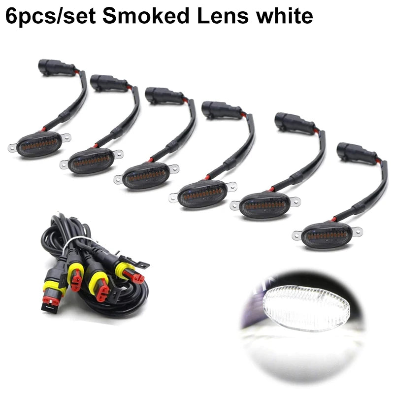 LED Grille Marker Lights, Eagle-Eye Style (Universal) — Amber/White