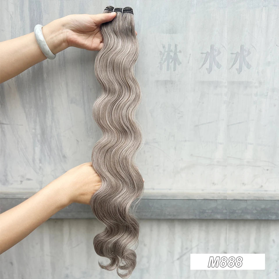 Magicae 30Inch 200g/Pc Chocolate Ombre Brown Orange Blond P27/613 Bio Body Wave Grey High Temperature Synthetic Hair Extension