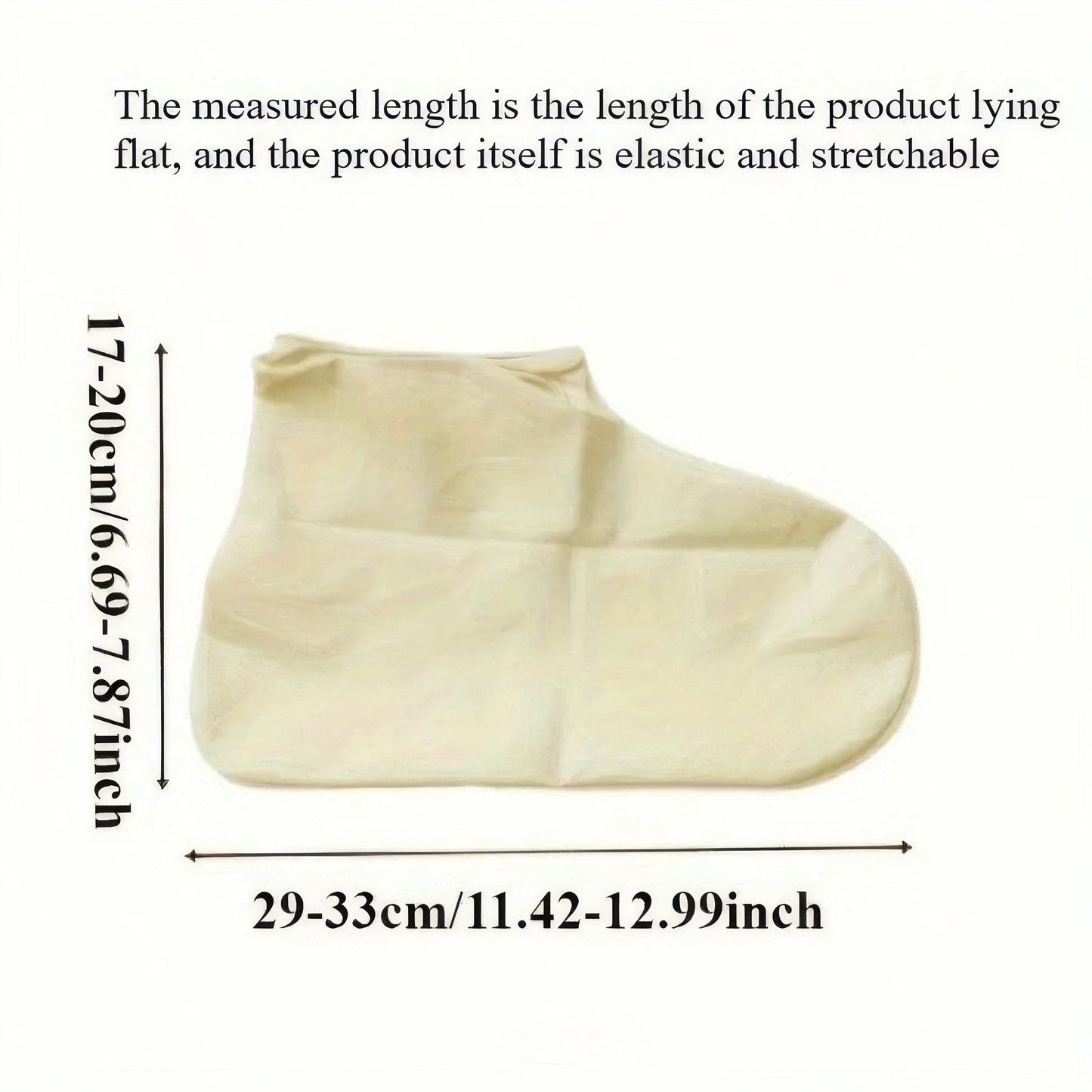 Latex Waterproof Rain Boot Shoe Cover, White — Unisex Elastic Fit