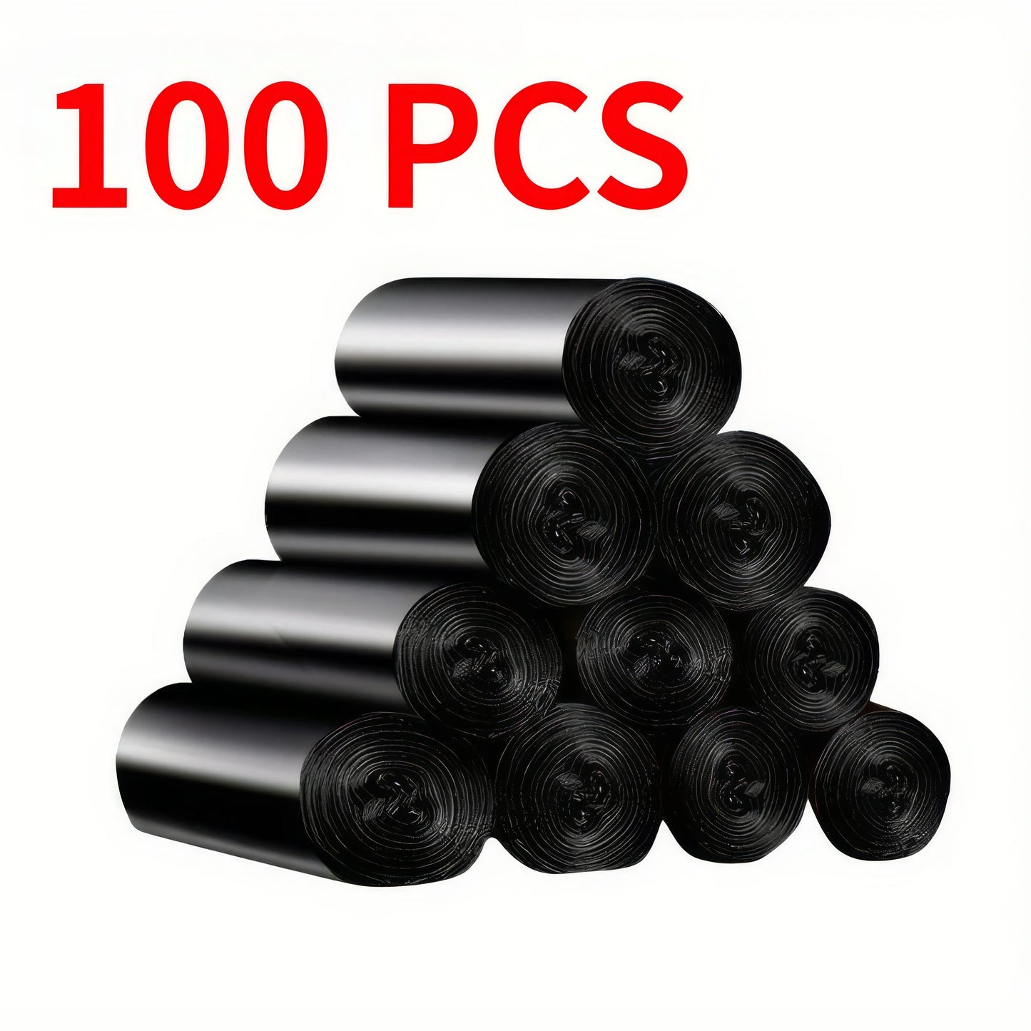 100 Odor-Resistant Black Garbage Bags for Small Cans