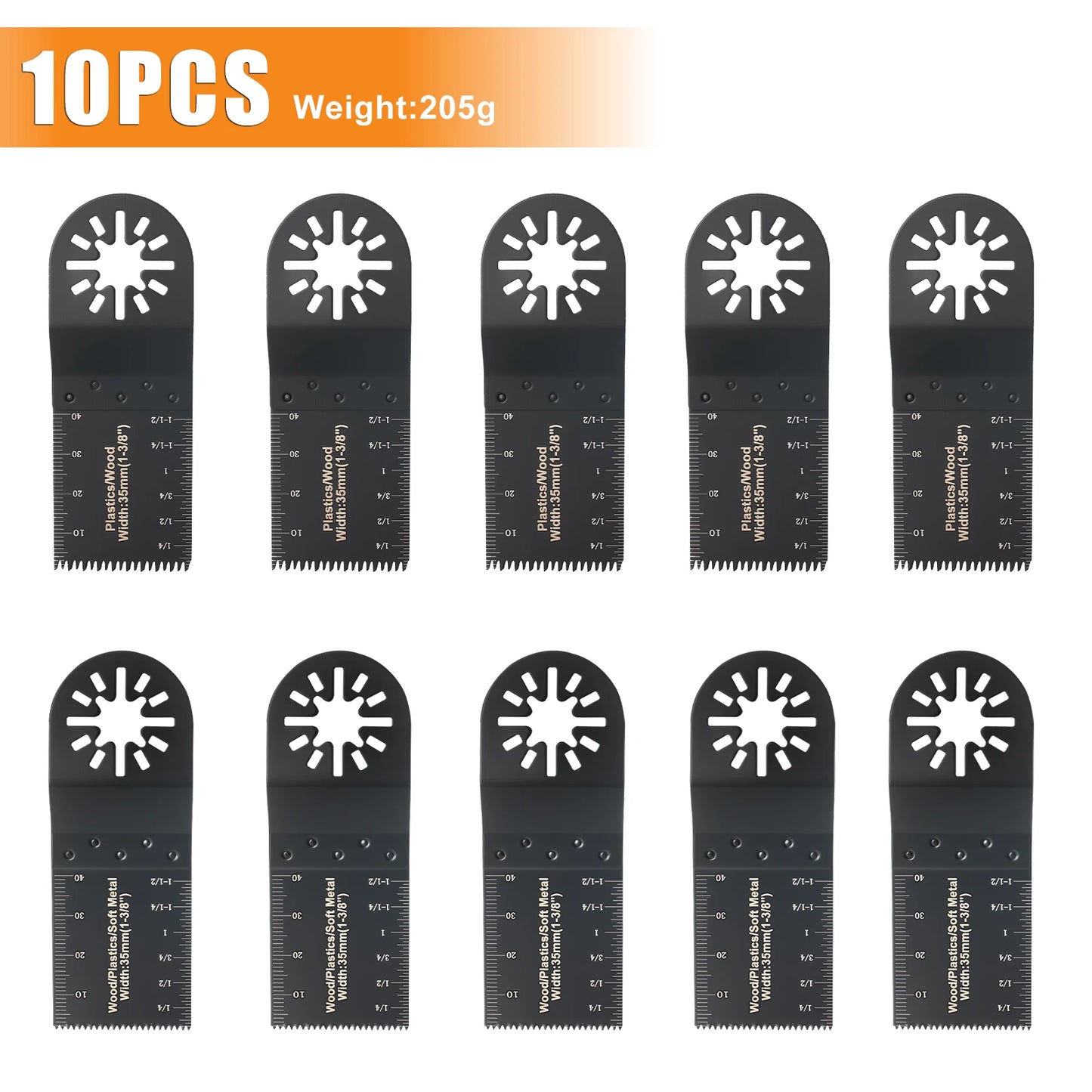 10-42Pcs Oscillating Saw Blades Set Universal Closed-Back Multitool Blades for Wood Plastic Metal Fits Most Oscillating Tools