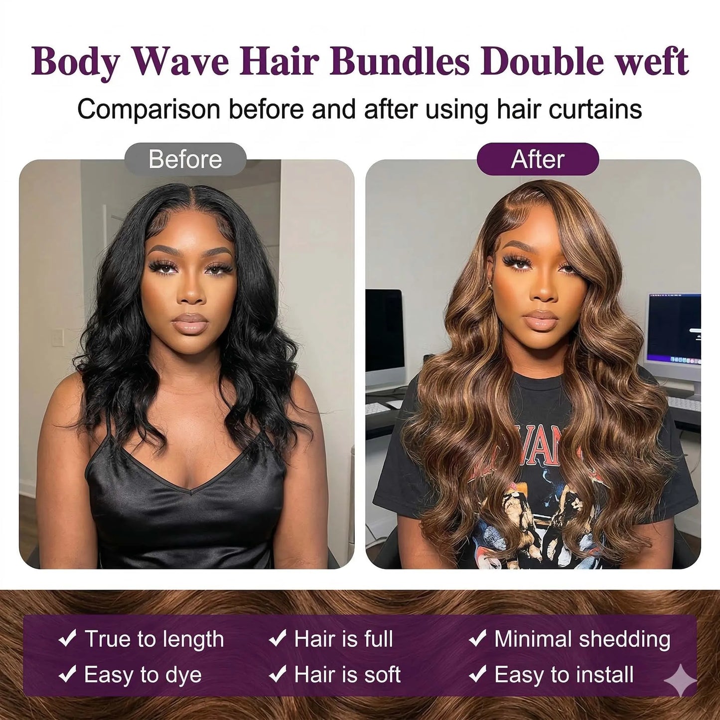 Velvet 40Inch Highlight Ombre Body Wave Bundles Human Hair Colored 4/27 Honey Blonde Brazilian Raw Human Hair Bundles Extensions