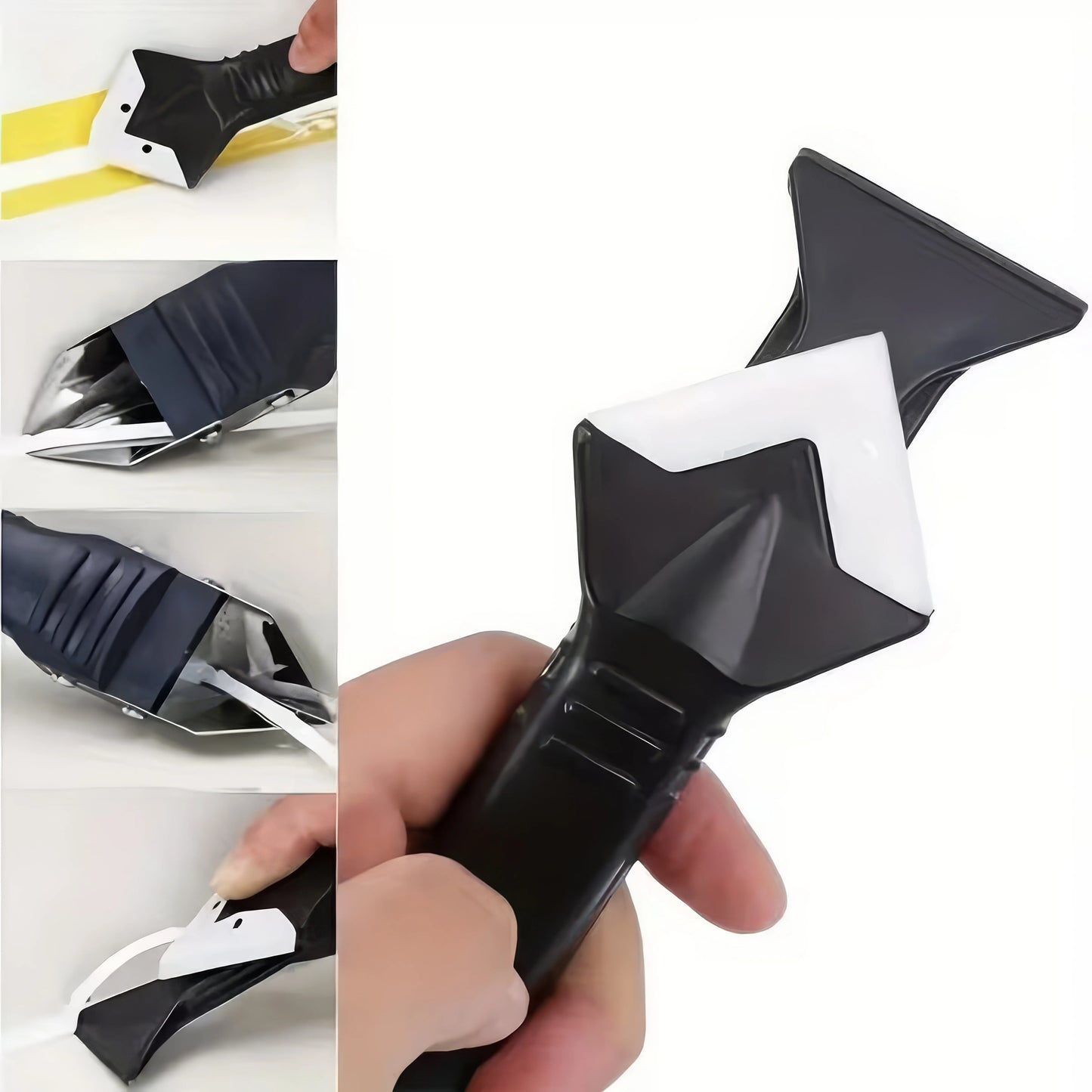 1/2 Piece Five in One Sealant Removal Tool Black, Easy To Grip, Durable Tool, Suitable for Bathroom, Kitchen Floor, Windows