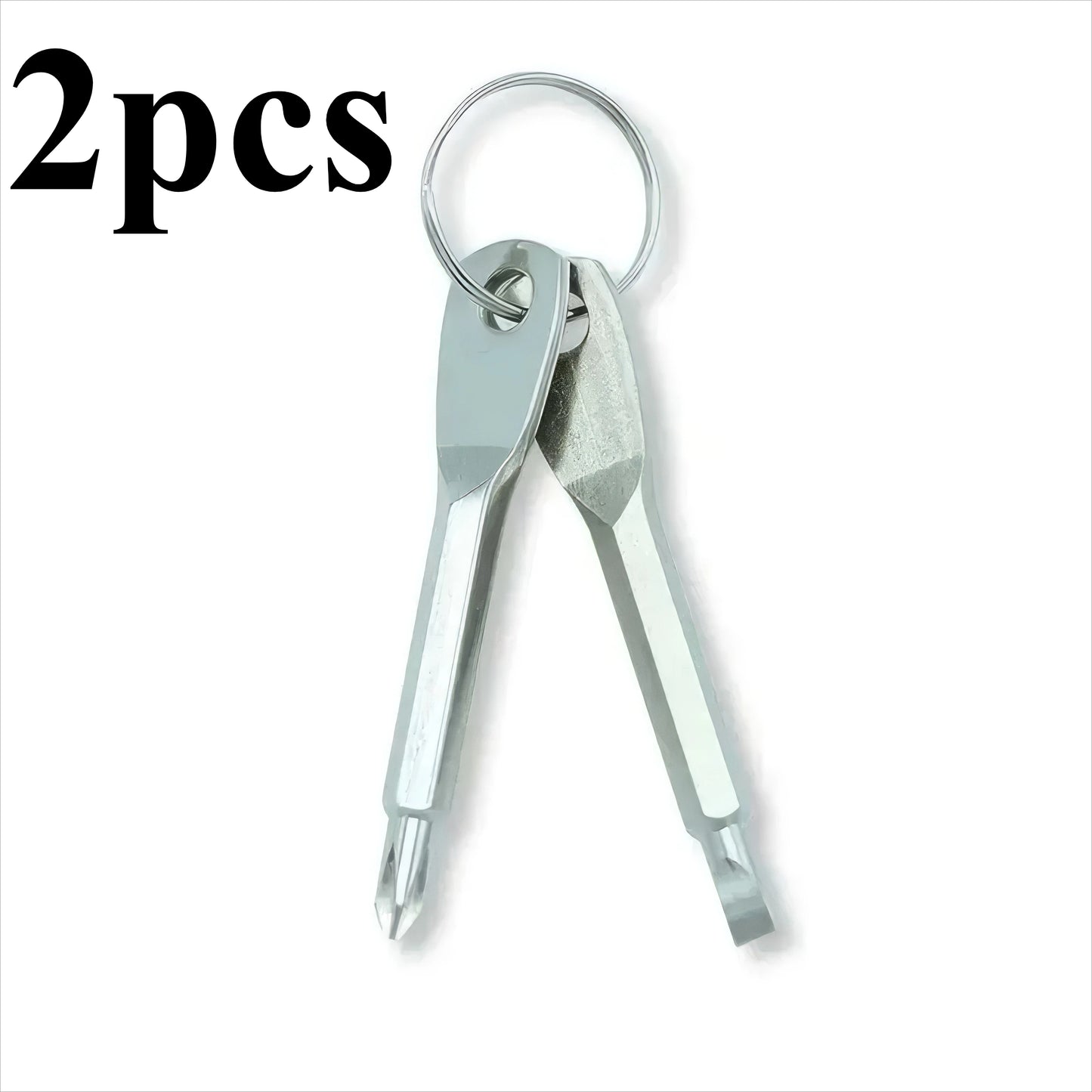 2/4 Keychain Screwdrivers in Black/silver, Multifunctional Mini Wrench Keychain, Suitable for Camping and Daily Wear
