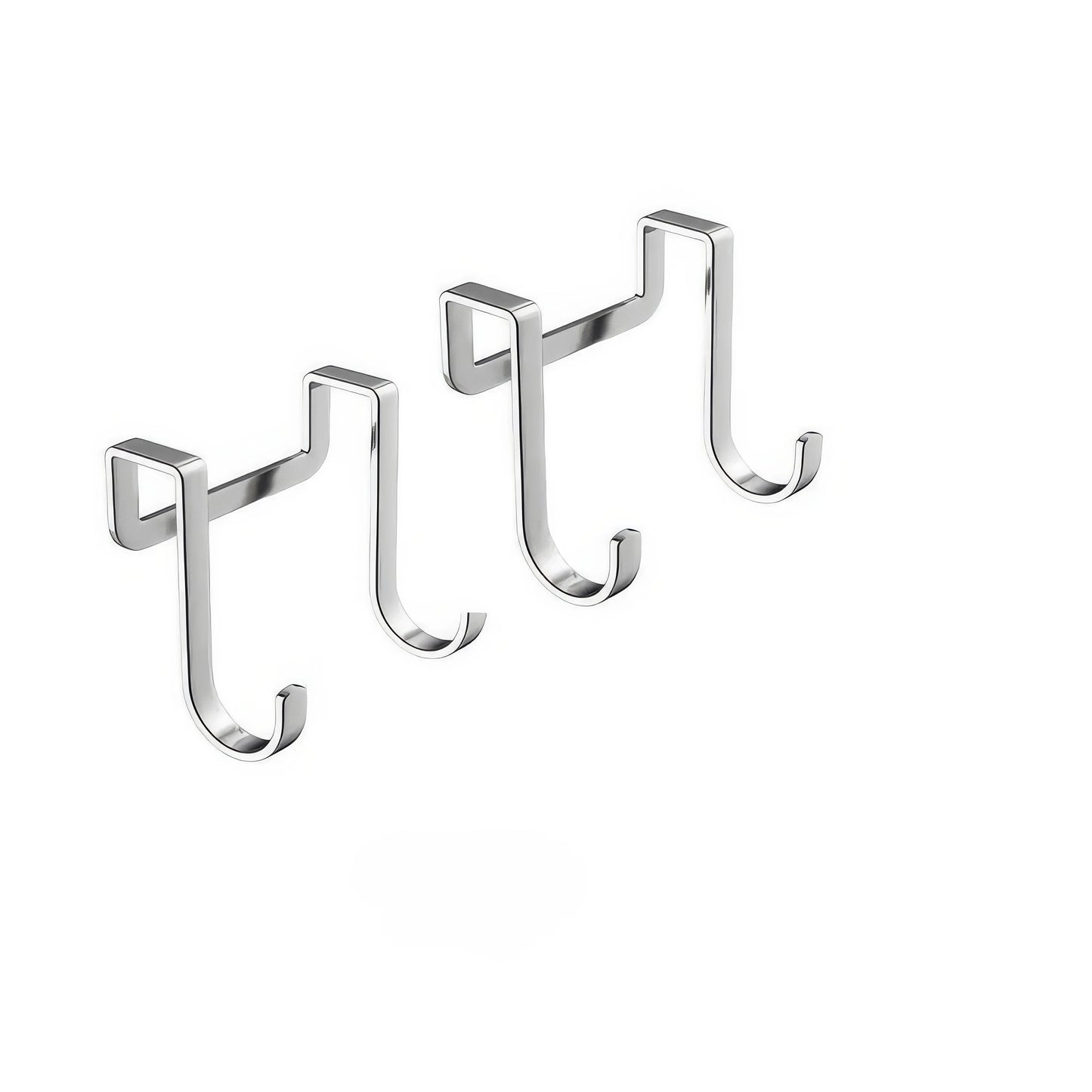 1 Piece of Metal Traceless Silver Hook, No Need for Screws/adhesives, Curved Design, Easy To Install, Suitable for Wardrobes