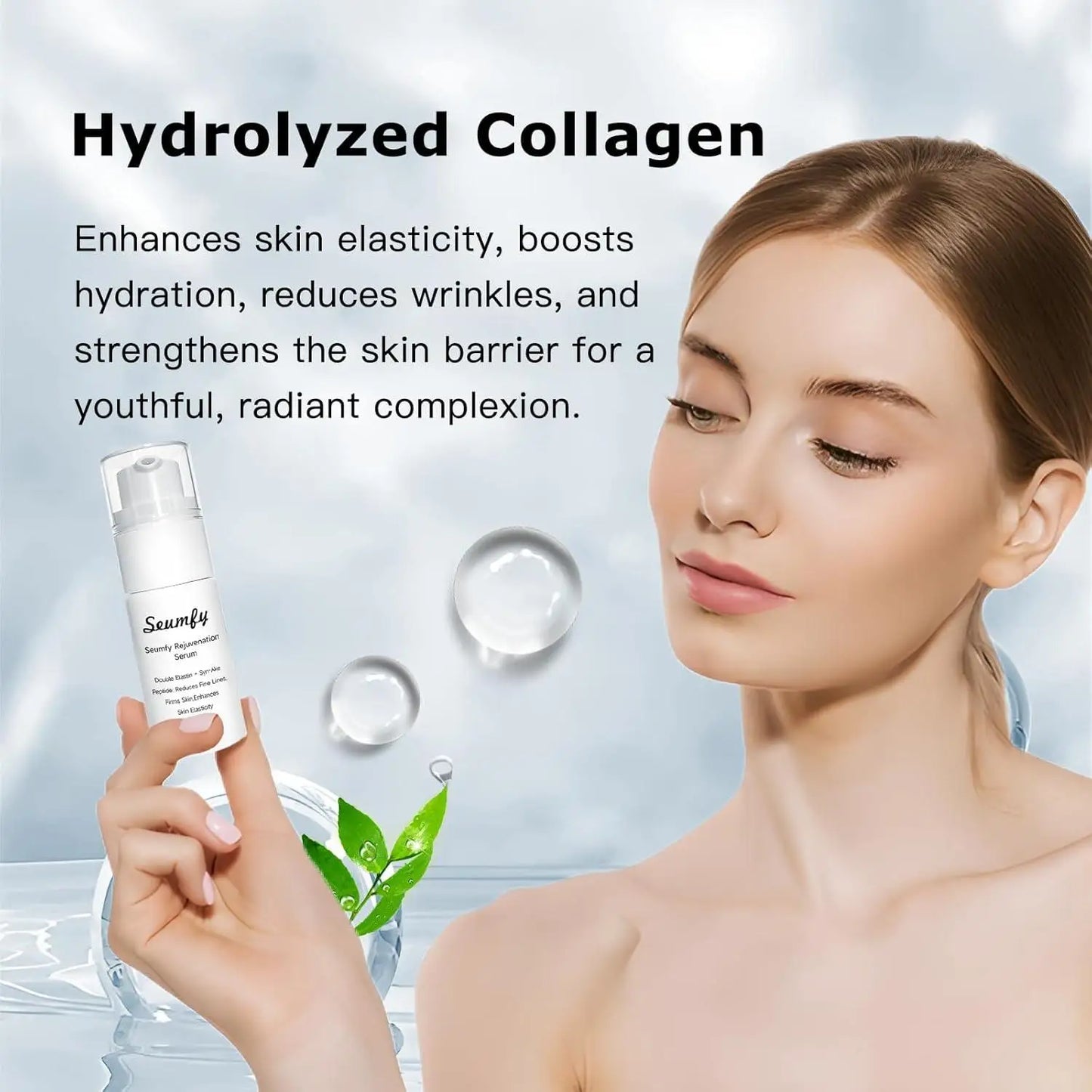 Power Repairing Serum Anti Wrinkle Hydrating Serum for Face with Hydrolyzed Collagen for Dull Skin Fine Lines All Skin Types 30ML/1.01 Fl.Oz