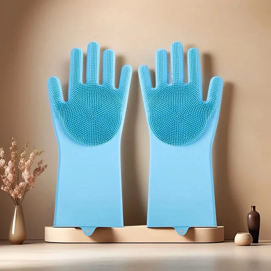 Silicone Pet Bathing Glove Mitt for Dogs & Cats - Waterproof
